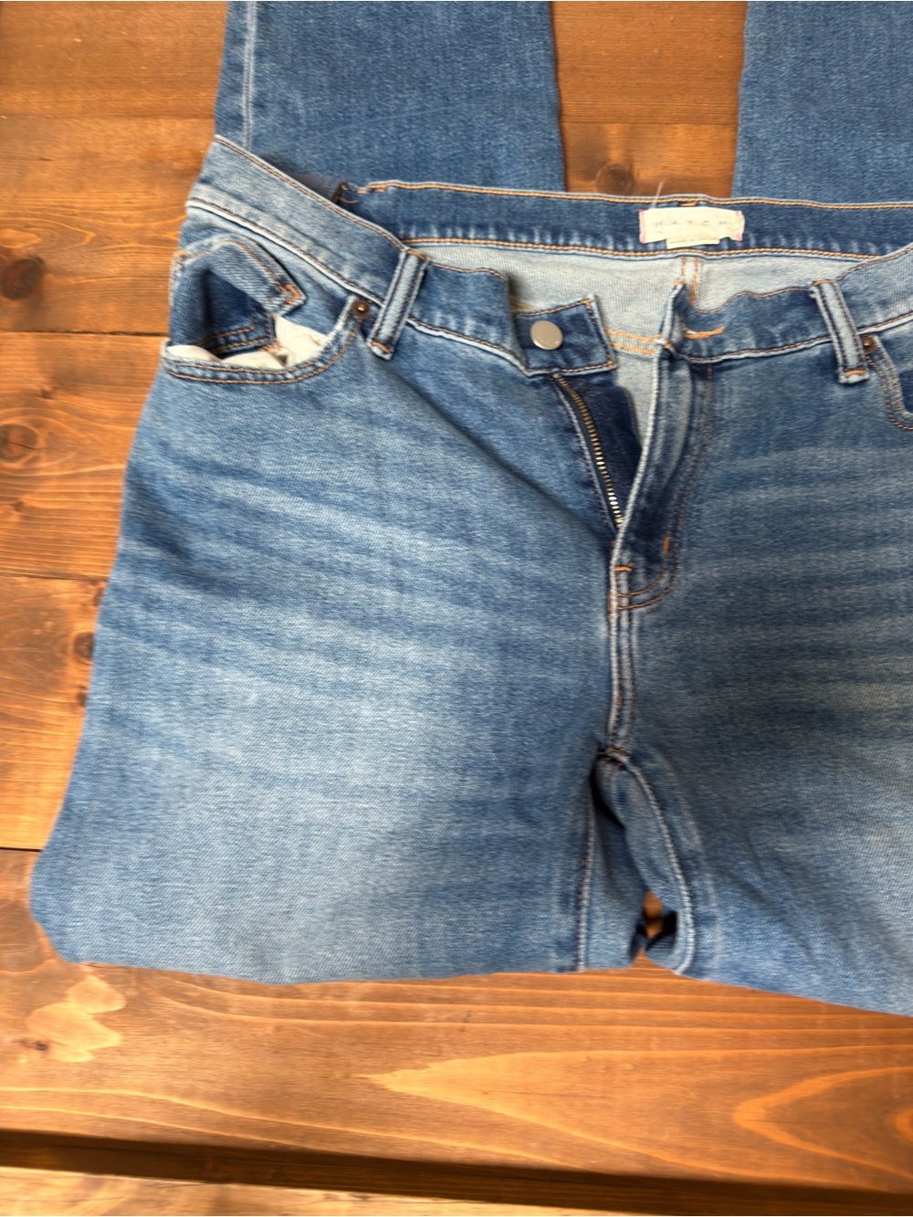 Hatch Straight Leg Medium Wash Maternity Denim Jeans - Picture 5 of 11